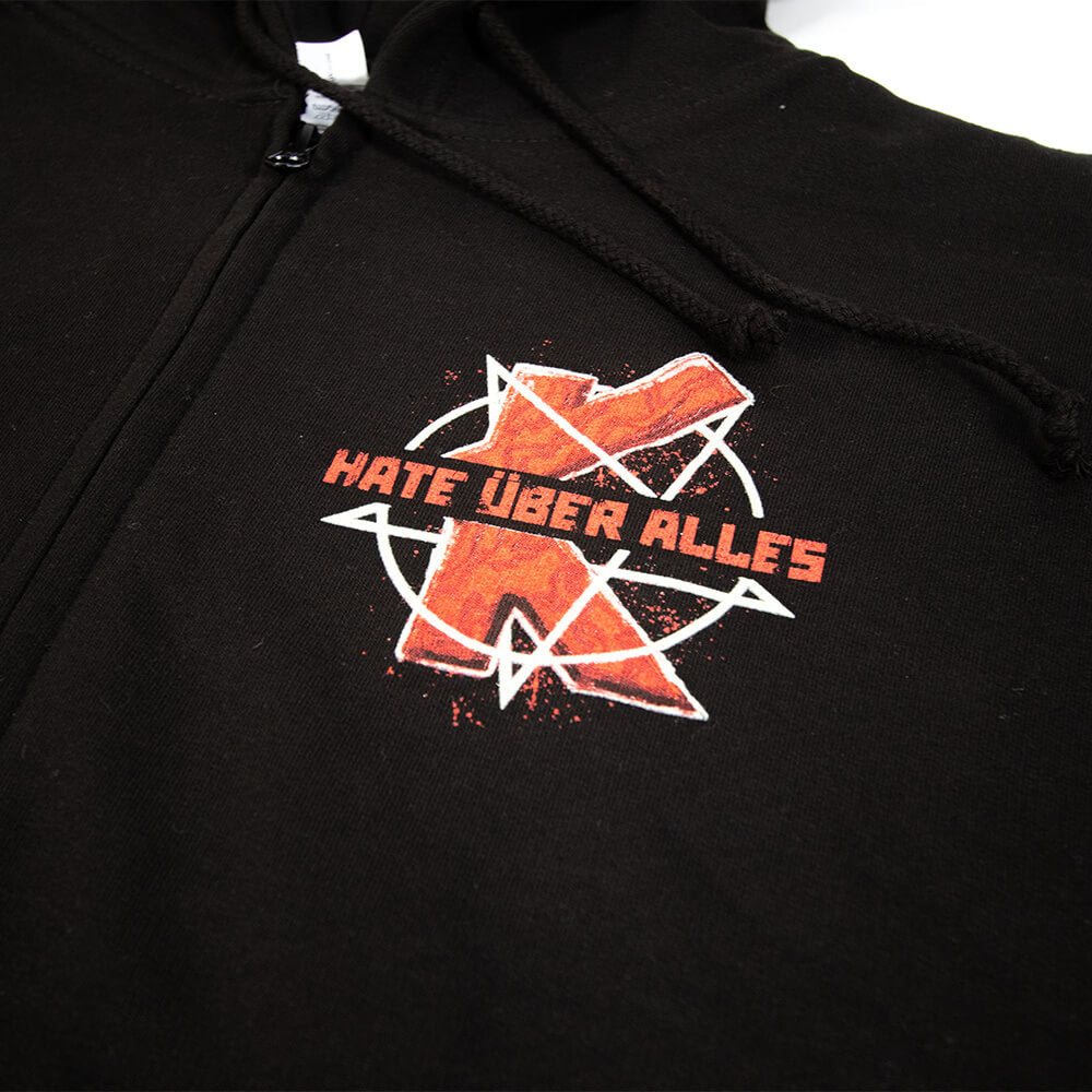 Hate Uber Alles Zip Hoodie - Black image 2