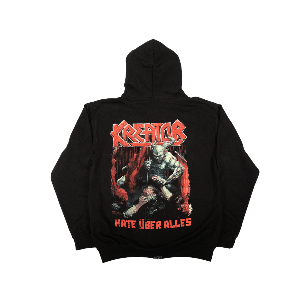 Hate Uber Alles Zip Hoodie - Black image 3
