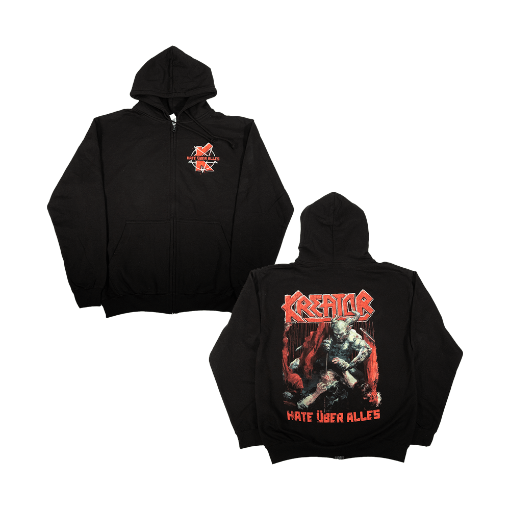 Hate Uber Alles Zip Hoodie - Black image 0